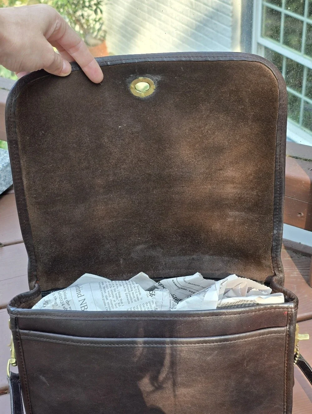 VINTAGE COACH Penny Pocket Purse Dark Mahogany Crossbody